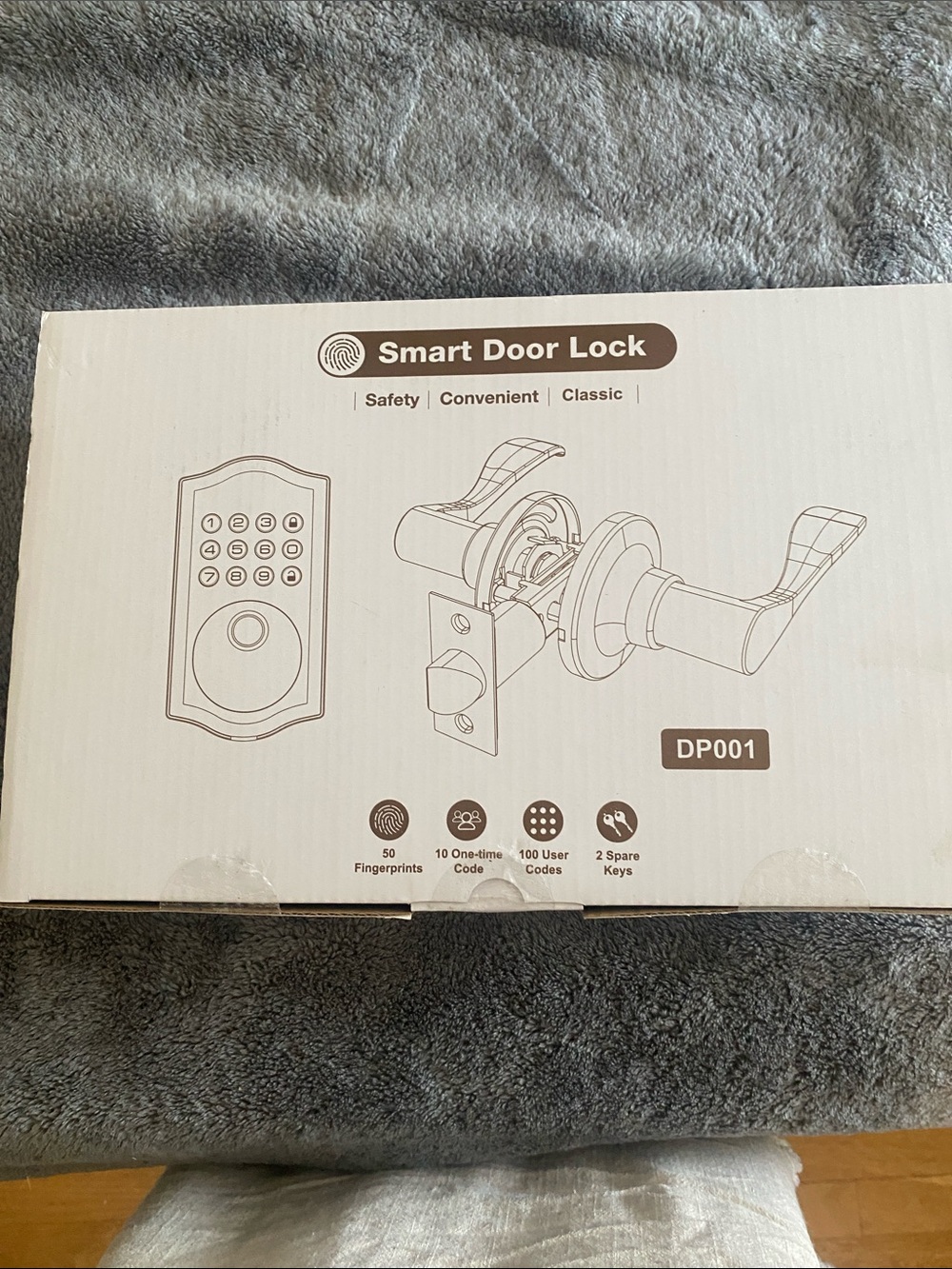 Smart Door Lock DP001 - White & Brown Packaging